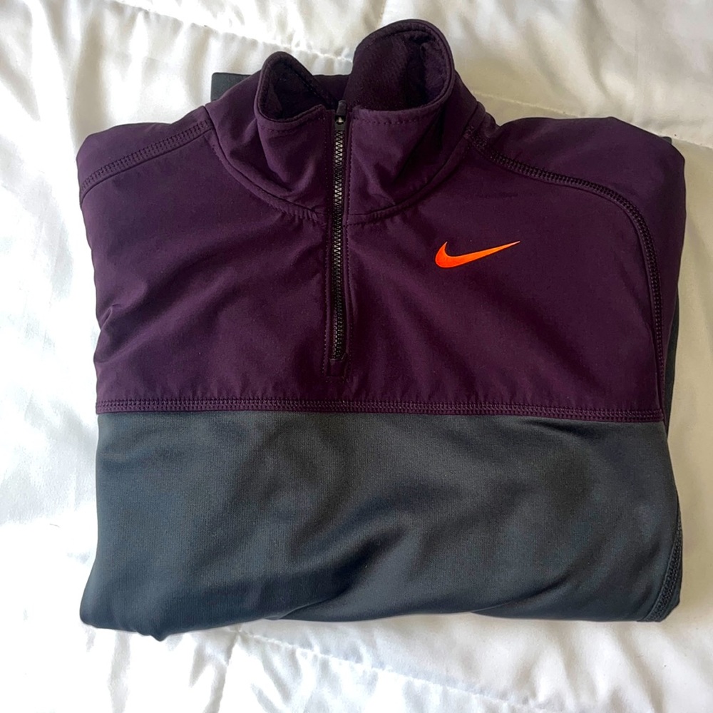 Nike 1/4” Zip, Maroon and Gray, Therma-Fit Sweatshirt